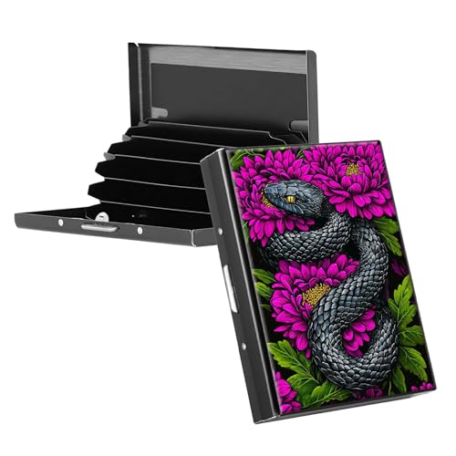 RWUTYTIUL Visitenkartenhalter für Geldbörse, schlankes Aluminium, RFID-Tasche, Metall, rechteckig, Tarjetero-Etui für Kreditkarten, Ausweise, Reisezubehör, Damen und Herren, Violett, KBE-864 von RWUTYTIUL