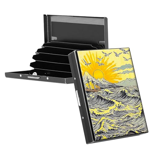 RWUTYTIUL Visitenkartenhalter für Geldbörse, schlankes Aluminium, RFID-Tasche, Metall, rechteckig, Tarjetero-Etui für Kreditkarten, Ausweise, Reisezubehör, Damen und Herren, lila Drache, KBE-838 von RWUTYTIUL