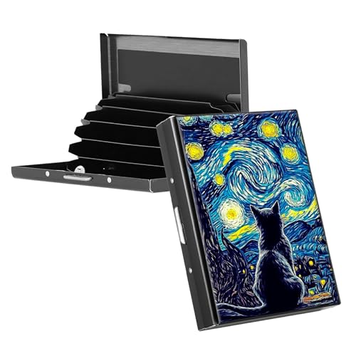 RWUTYTIUL Visitenkartenhalter für Geldbörse, schlankes Aluminium, RFID-Tasche, Metall, rechteckig, Tarjetero-Etui für Kreditkarten, Ausweise, Reisezubehör, Damen und Herren, lila Drache, KBE-843 von RWUTYTIUL