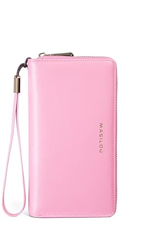 RWXCOW Erdbeerblase moodlily Leder Multifunktionale Lange Geldbörse mit großer Kapazität (Rosa) von RWXCOW