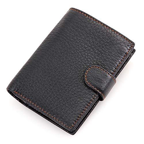 RWXCOW Leder Geldbörse Herren I Echtleder Portmonee Herren I RFID Schutz I Querformat I Herren Geldbörse mit Münzfach I 11/13/16 Kartenfächer I Geldbeutel Herren I eleganter Box I B-Schwarz von RWXCOW