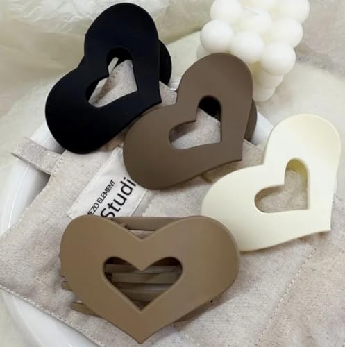 4 Flache Haarklammern Damen, French-Style Haarspangen mit Starke Halterung, Geeignet für Dünnes und Dickes Haar, Ergonomisches Gebogenes Design für Autofahren, Schlafen und Alltag von RXBSLZN