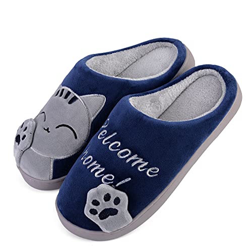 RXLLDOLY Katzen Hausschuhe Damen Herren Winter Plüsch Warm Pantoffeln Paar Hausschuhe Weiche Bequeme Katze Pantoffeln Unisex rutschfeste Hausschuhe für Erwachsene Mädchen Jungen von RXLLDOLY