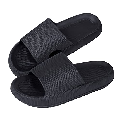 RXLLDOLY Damen Herren Badeschuhe Badeschlappen Slippers Unisex Sommer Streifen Cloudyzz Schlappen Hausschuhe Home Slippers rutschfeste Pantoletten Gartenschuhe Pantoffeln Strand Sandalen von RXLLDOLY