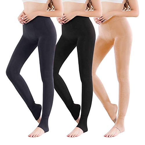 RXLLDOLY Damen Thermo Strumpfhose Leggings mit Innenfleece Herbst Winter Super Slim Strech Gefüttert Warme Leggins Blickdichte Plüsch Hose Stützstrumpfhose Thermostrumpfhose Für Frauen von RXLLDOLY