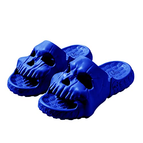 RXLLDOLY Lustige Totenkopf Slides Hausschuhe für Damen Herren, Cloud Skull Slippers Slides Schädel Design Rutschfeste Schlappen Wolkenschuhe, Indoor Outdoor von RXLLDOLY