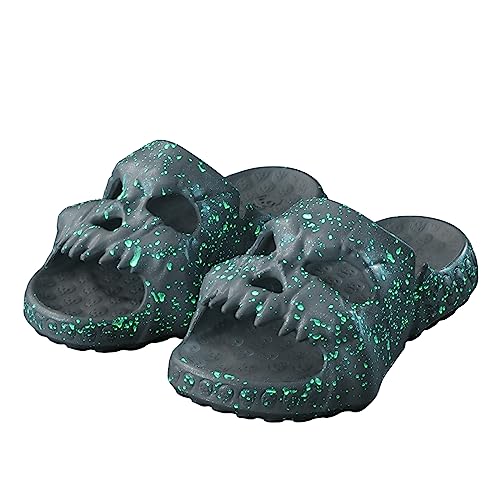 RXLLDOLY Lustige Totenkopf Slides Hausschuhe für Damen Herren, Cloud Skull Slippers Slides Schädel Design Rutschfeste Schlappen Wolkenschuhe, Indoor Outdoor von RXLLDOLY