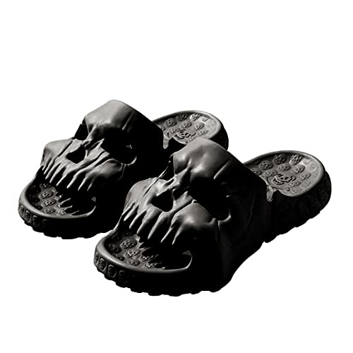 RXLLDOLY Lustige Totenkopf Slides Hausschuhe für Damen Herren, Cloud Skull Slippers Slides Schädel Design Rutschfeste Schlappen Wolkenschuhe, Indoor Outdoor von RXLLDOLY