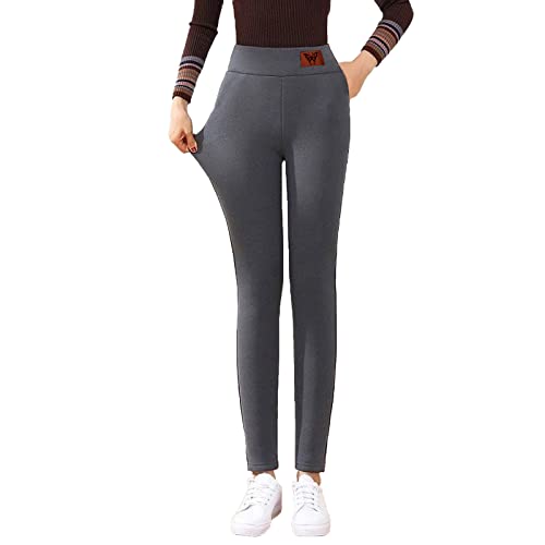 RXLLDOLY Thermoleggings für Damen Gefüttert Leggings, High Waist Winter Leggings Verdickte Innenfleece Laufhose mit Tasche, Kaschmir Hosen Warme Dicke Strumpfhose Jogginghose Dehnbare Yogahosen S-5XL von RXLLDOLY