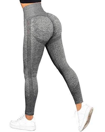 RXRXCOCO High Waist Sport Leggings Damen Lang Blickdicht Push Up Sporthose Scrunch Booty Gym Laufhose #3 Grau（M） von RXRXCOCO