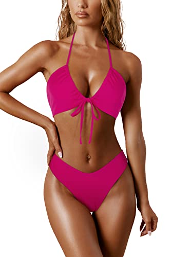 RXRXCOCO Sexy Brazilian Bikini Damen Set Triangel String Oberteil Bikini Set Tanga Bademode Drachen Frucht Size L von RXRXCOCO