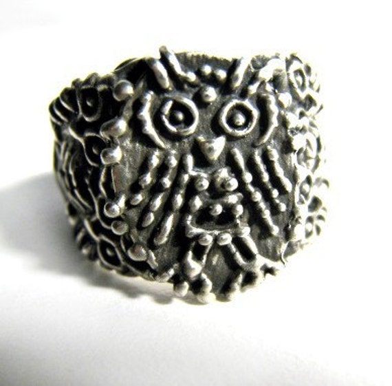 Gefleckte Eulen Ring Breitband Sterling Silber Benutzerdefinierte Zu Jeder Größe Gefleckte Eulen Ring Breitband Sterling Silber Benutzerdefinierte Zu Jeder Größe von RXVrings