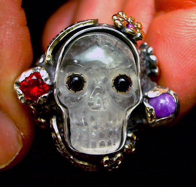 Kristall Totenkopf Für Zeit Und Ewigkeit Ring R014 von RXVrings
