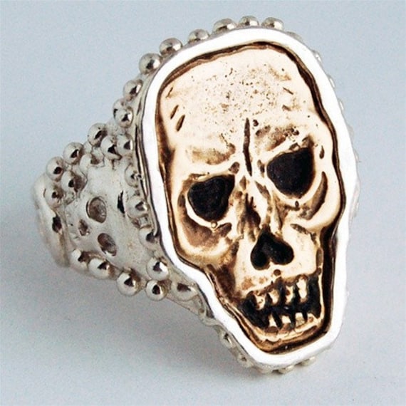 Worry Skull Silber Mit Bronze Custom Ring von RXVrings