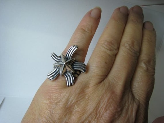 sternschnuppe Komet Silber Ring von RXVrings