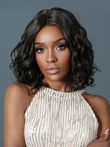 RXY Layered Cut Face-Framing Human Hair Wig HD Lace Glueless Wig Human Hair Loose Body 200% Dichte Perücke Echthaar Vorgezupft, Vorgeschnitten Wear and Go Wig for Women 12 Zoll von RXY