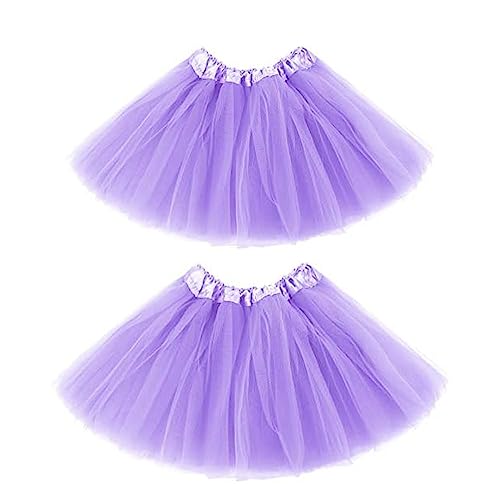 Geschichtet Tutu Tutus Rock Kinder Totem Ballett Rock Poncho Tüll Elastisch 3 Tier Kostüm Fee Prinzessin Tanz Performance Karneval Halloween Silvester Party Kleid 2-8 Jahre alt（Lila） von RY-EARL