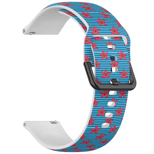 RYANUKA 18 mm weiches Silikon-Sportuhrband mit Schnellverschluss (süße Kinder Seestern Mädchen) Ersatz-Smartwatch-Armband von RYANUKA