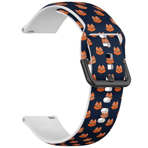 RYANUKA 22 mm weiches Silikon-Sportuhrband mit Schnellverschluss (Cute Kids Fox Girls), Ersatz-Smartwatch-Armband, Silikon, Kein Edelstein von RYANUKA