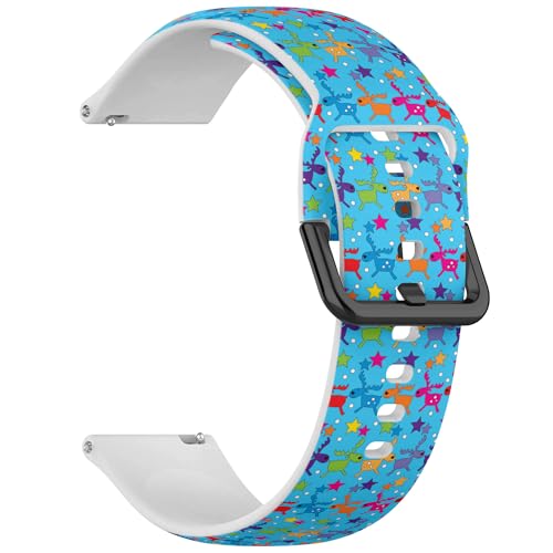 RYANUKA Kompatibel mit Amazfit Bip 3/Bip 3 Pro/Bip U Pro/Bip/Bip Lite/Bip S/Bip S lite/Bip U (Decorative Christmas Dee) 20 mm weiches Silikon-Sportarmband, Silikon, Kein Edelstein von RYANUKA