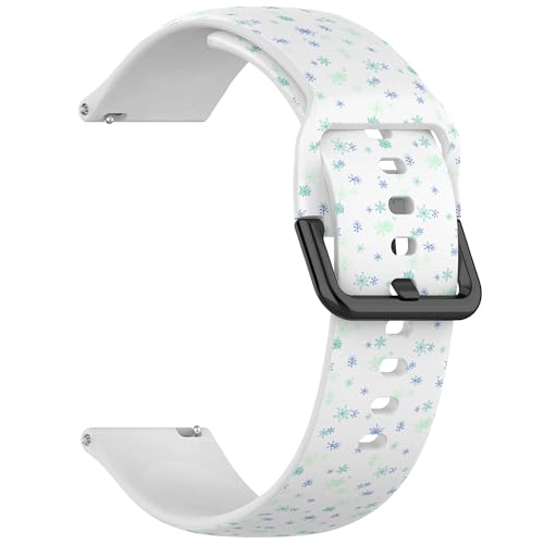 RYANUKA Kompatibel mit Amazfit Bip 3/Bip 3 Pro/Bip U Pro/Bip/Bip Lite/Bip S/Bip S lite/Bip U (Snowflakes Christmas Pretty) 20 mm weiches Silikon-Sportarmband, Silikon, Kein Edelstein von RYANUKA