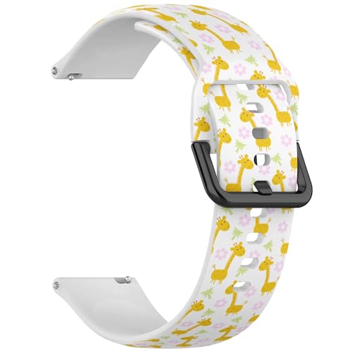 RYANUKA Kompatibel mit Amazfit GTS 4 / GTS 4 Mini / GTS 3 / GTS 2 / GTS 2e / GTS 2 mini / GTS (Cute Giraffe Print Kids 2) 20 mm weiches Silikon-Sportarmband, Silikon, Kein Edelstein von RYANUKA