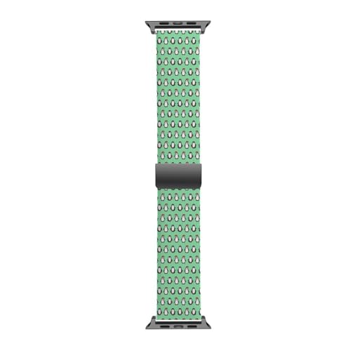 Solo Loop-Armband, kompatibel mit allen Serien der Apple Watch 42/44/45/49 mm (Pinguine Christmas Trappings), dehnbares Silikonband, Zubehör, Silikon, Kein Edelstein von RYANUKA