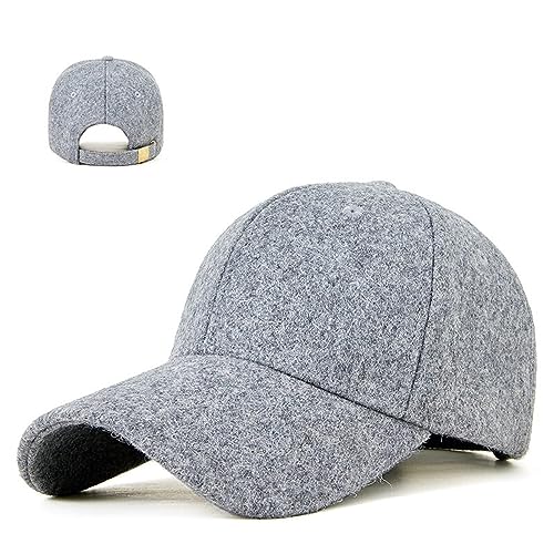 Basecap Herren Winter Papa Filzhut Männlich Plain Sport Hut Dame Snapback Cap Big Head Mann Plus Größe Filz Baseball Kappe 55-59 cm 60-65 cm, Hellgrau1,55-59 cm Basecap Herren Winter Papa Filzhut Männlich Plain Sport Hut Dame Snapback Cap Big Head Mann Plus Größe Filz Baseball Kappe 55-59 cm 60-65 cm, Hellgrau1,55-59 cm von RYDLE