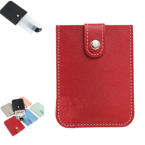 RYGRZJ Cardcarie Ausziehbarer Kartenhalter, Leder-Visitenkartenhalter, personalisierter Druckknopfverschluss, Leder-Organizer-Tasche, stapelbarer ausziehbarer Kartenhalter, Kartenhalter mit mehreren von RYGRZJ