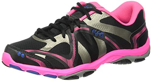 Ryka Damen Einfluss auf Zapatillas de Cross-Training-Influência Crosstrainer, Black/Atomic Pink/Royal Blue/Forge Grey, 36 EU von Ryka