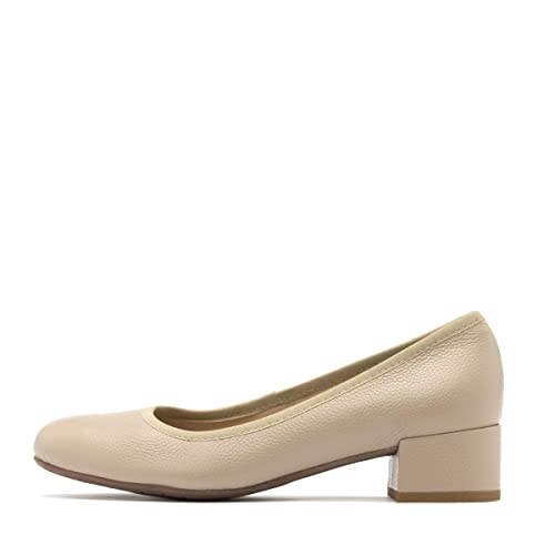 RYŁKO - Damen Pumps I Glattleder I Lederfutter I Kleine Absatz I Flache Sohle I Elegant Schuhe I Langlebig I Sorgfältig Gemacht I Komfort und Modisch I 3L200_T - Beige, Größe 36 von RYŁKO