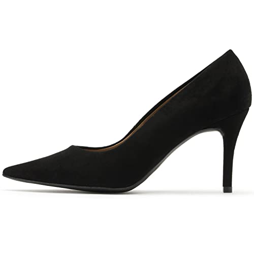 RYŁKO - Damen Pumps I Stiletto I Veloursleder I Lederfutter I Sorgfältig Gemacht I Elegant und Bequem I 8ZNE0 - Schwarz, Größe 38,5 von RYŁKO