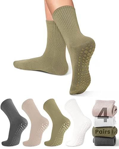 RYMAUP®Rutschfeste Pilates-Socken mit Griffen für Damen, rutschfeste Socken für Yoga, Ballett, Barfuß-Workout, rutschfeste Sportsocken von RYMAUP