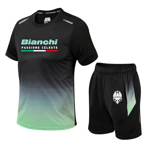 Laufbekleidung Herren Bi-anc-hi, Schnelltrocknendes Gym T-Shirt, 2er-Pack für Basketball Laufen Fitnessstudio, Atmungsaktive von RYNDEX