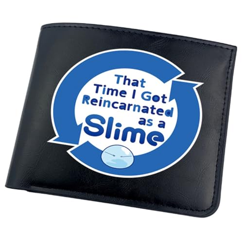 RYNDEX That Time I Got Rein-carn-ated As a Slime Anime-Geldbörsen, Bifold Kleiner Geldbeutel, PU-Leder Geldbörse Brieftasche Wallet(Color:Black 4) von RYNDEX