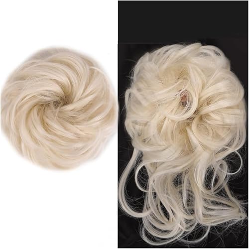 Künstlicher Haarknoten, Haare in einem Knoten oder einer Spirale getragen, synthetischer Chignon, 2 Stück, unordentlicher Haarknoten, Haarteil for Frauen mit elastischen Haarbändern, Hochsteckfrisur, von RYRYR