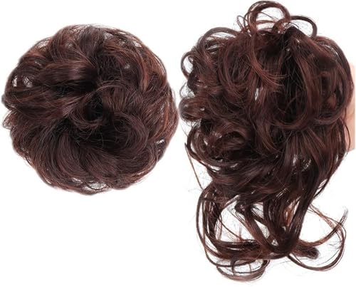 Künstlicher Haarknoten, Haare in einem Knoten oder einer Spirale getragen, synthetischer Chignon, 2 Stück, unordentlicher Haarknoten, Haarteil for Frauen mit elastischen Haarbändern, Hochsteckfrisur, Künstlicher Haarknoten, Haare in einem Knoten oder einer Spirale getragen, synthetischer Chignon, 2 Stück, unordentlicher Haarknoten, Haarteil for Frauen mit elastischen Haarbändern, Hochsteckfrisur, von RYRYR