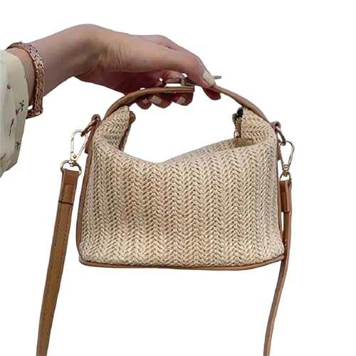 RYRYR Damen Stroh Schultertasche,Damen Strand Crossbody Handgemachte Taschen,Totes Gewebt Beige Boho Handgehäkelt Damen RYRYR Damen Stroh Schultertasche,Damen Strand Crossbody Handgemachte Taschen,Totes Gewebt Beige Boho Handgehäkelt Damen von RYRYR