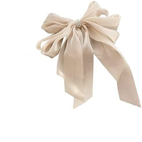 Süße Haarklammern for Mädchen und Frauen,Starke Haarklammern,Metall-Haarklammern,Haarklammern Damen,Große Haarklammern mit Schleife,Satin-Haarschleife,1Stk. Große Haarklammern mit Schleife von RYRYR