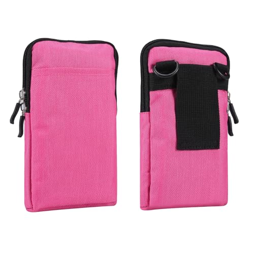 Smartphone Schultertasche Leder Herren, Vertikal Gürteltasche Handy Klein, Multifunktional Camping Wandern Sport Handy Umhängetasche Hüfttasche Gürtel Bauchtasche mit Gürtelschlaufe und Karabinerhaken von RYSTJPHK