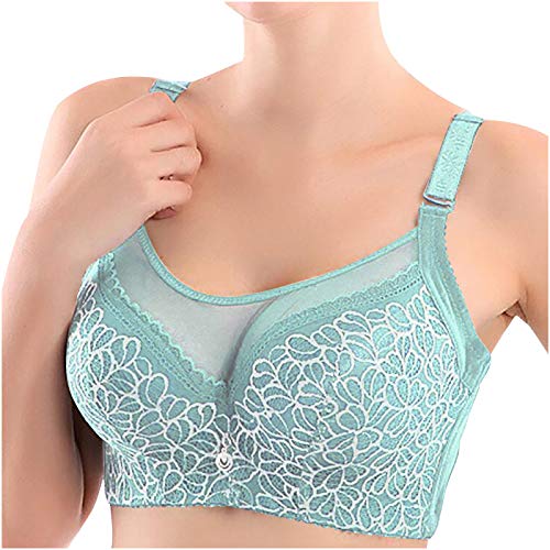 BH Damen Ohne Bügel 100C Push Up BH Set Damen Sexy 90B Sport BH Starker Halt Große Brüste Verstellbar BH Push Up Ohne Träger BH Ohne Bügel Vorderverschluss Damen-BHS Ohne Bügel Breite Träger BHS von RYTEJFES