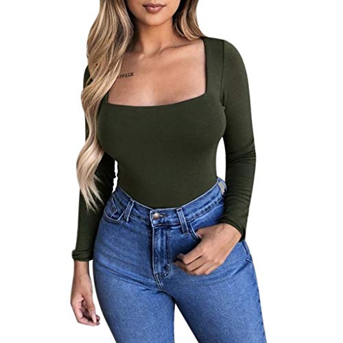 RYTEJFES Crop Tops Damen Sexy Langarm Bauchfrei Oberteile Casual Rundhals Langarmshirt Pullover Sweatshirt Cropped Oberteile Shirt Langarmtops für Teenager Mädchen Frauen von RYTEJFES