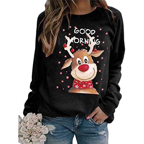 RYTEJFES Damen Sweatshirt Ohne Kapuze Ugly Christmas Sweater Herren Langarmshirt Damen Baumwolle Damenpullover Langarm Herbst Damen Langarmshirt Modische Hoodies & Sweatshirts Damen Pullover von RYTEJFES