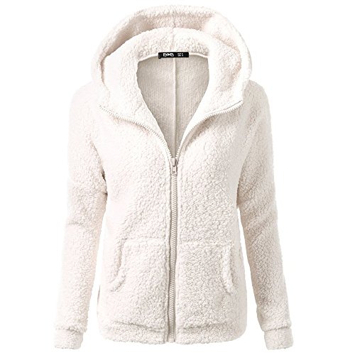 Dünne Fleecejacke Damen, Teddyfleece Jacke Damen Outdoor Mit Kapuze Schwarz Weiß Warm Steppjacke Steppmantel Wintermantel Übergang Jacke Sweatjacke Winterjacke Winterjacke Fleecejacke Fleecemantel ; von RYTEJFES