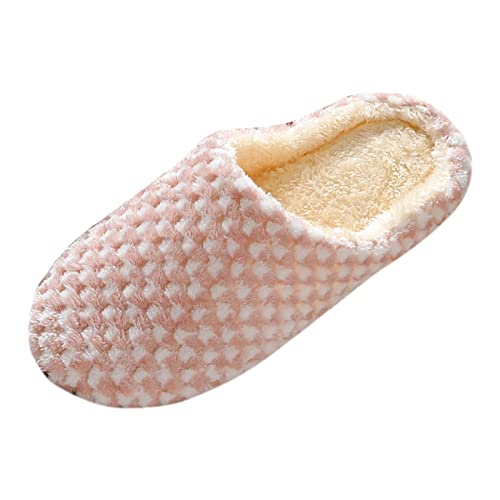 Flache Hausschuhe Damen Slipper Fleece Pantoffeln Flip Flop Schlappen Warm Gästehausschuhe Plüsch Hause Pantoletten Hausslipper Schuhe Pantoffel Winter Filzpantoffeln Flacheschuhe Winterschuhe / von RYTEJFES