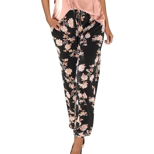 Haremshose Damen Lange Schlupfhose Boho Strandhose, Leicht Freizeithose Loose Sommerhose mit Taschen, M Haremshose Damen Lange Schlupfhose Boho Strandhose, Leicht Freizeithose Loose Sommerhose mit Taschen, M von RYTEJFES