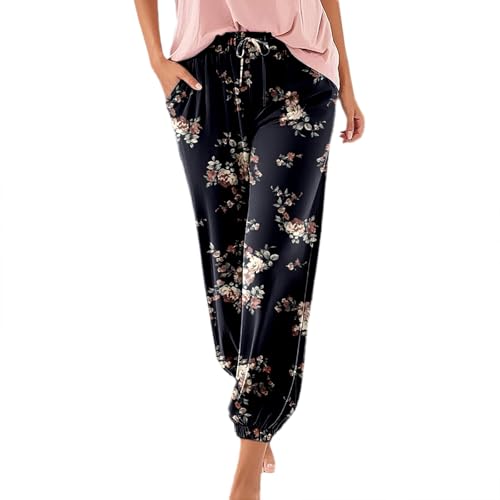 Haremshose Damen Lange Schlupfhose Boho Strandhose, Leicht Freizeithose Loose Sommerhose mit Taschen, S-5XL Haremshose Damen Lange Schlupfhose Boho Strandhose, Leicht Freizeithose Loose Sommerhose mit Taschen, S-5XL von RYTEJFES