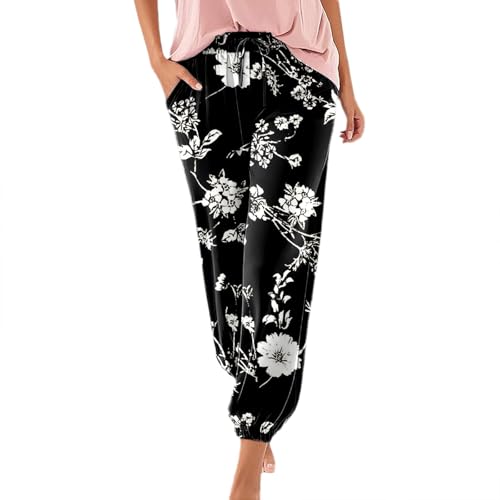 Haremshose Damen Lange Schlupfhose Boho Strandhose, Leicht Freizeithose Loose Sommerhose mit Taschen, S-5XL Haremshose Damen Lange Schlupfhose Boho Strandhose, Leicht Freizeithose Loose Sommerhose mit Taschen, S-5XL von RYTEJFES