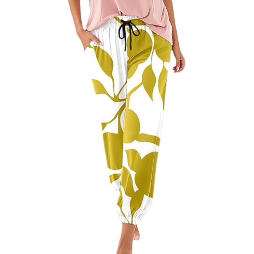 Haremshose Damen Lange Schlupfhose Boho Strandhose, Leicht Freizeithose Loose Sommerhose mit Taschen, S-5XL von RYTEJFES