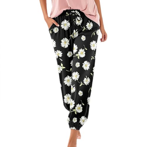 Haremshose Damen Lange Schlupfhose Boho Strandhose, Leicht Freizeithose Loose Sommerhose mit Taschen, S-5XL Haremshose Damen Lange Schlupfhose Boho Strandhose, Leicht Freizeithose Loose Sommerhose mit Taschen, S-5XL von RYTEJFES